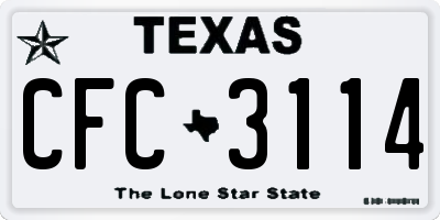 TX license plate CFC3114