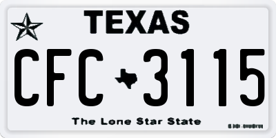 TX license plate CFC3115