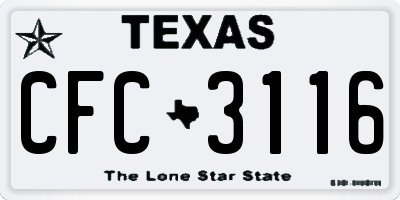 TX license plate CFC3116
