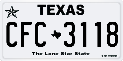 TX license plate CFC3118