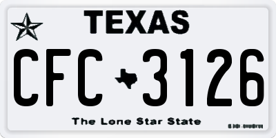 TX license plate CFC3126