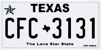 TX license plate CFC3131
