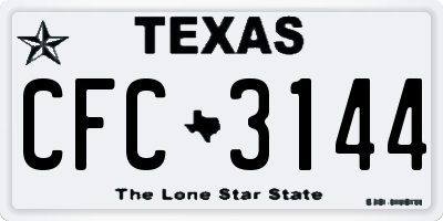 TX license plate CFC3144