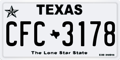 TX license plate CFC3178