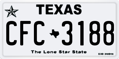 TX license plate CFC3188