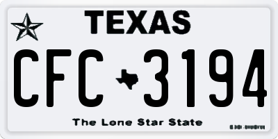 TX license plate CFC3194
