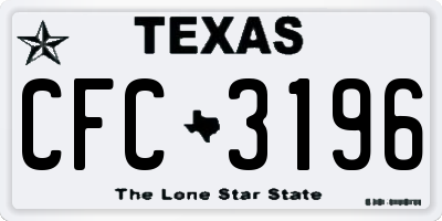TX license plate CFC3196