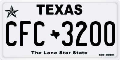 TX license plate CFC3200
