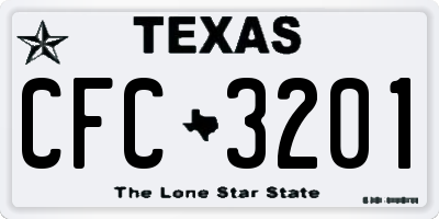 TX license plate CFC3201