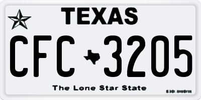 TX license plate CFC3205