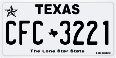 TX license plate CFC3221