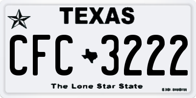 TX license plate CFC3222