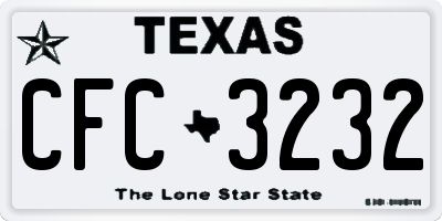 TX license plate CFC3232
