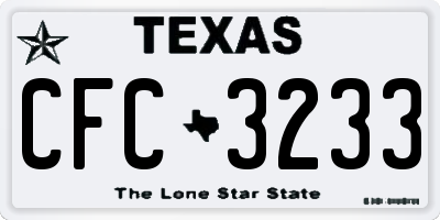 TX license plate CFC3233