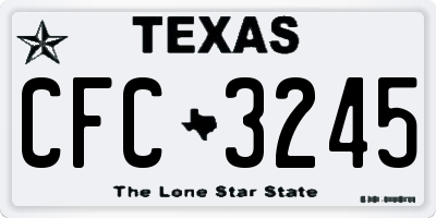 TX license plate CFC3245