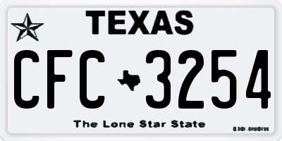 TX license plate CFC3254