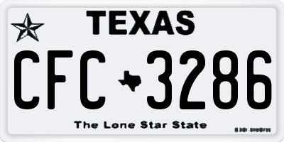 TX license plate CFC3286