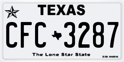 TX license plate CFC3287