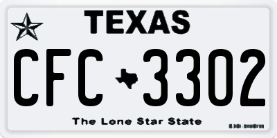 TX license plate CFC3302