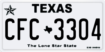 TX license plate CFC3304