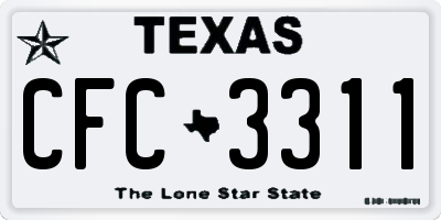 TX license plate CFC3311