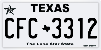 TX license plate CFC3312
