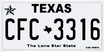 TX license plate CFC3316