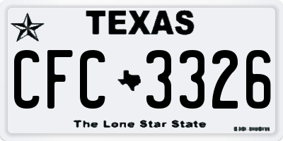 TX license plate CFC3326