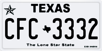 TX license plate CFC3332