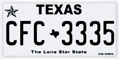 TX license plate CFC3335