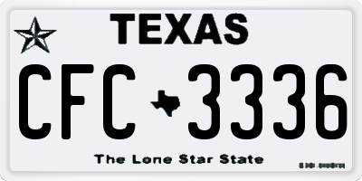 TX license plate CFC3336