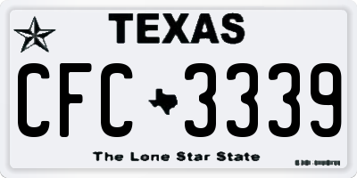 TX license plate CFC3339