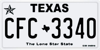 TX license plate CFC3340