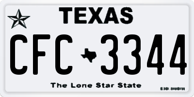 TX license plate CFC3344