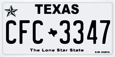 TX license plate CFC3347