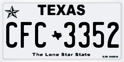 TX license plate CFC3352