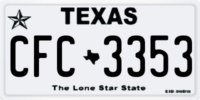 TX license plate CFC3353