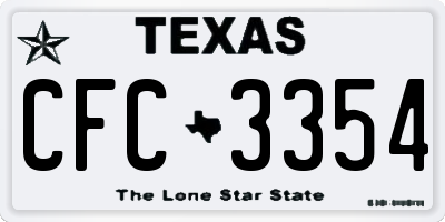 TX license plate CFC3354