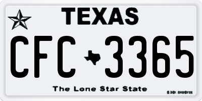 TX license plate CFC3365