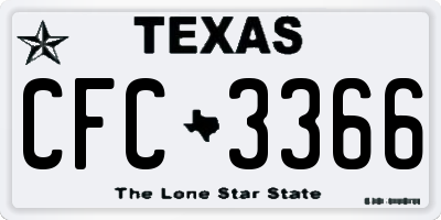 TX license plate CFC3366