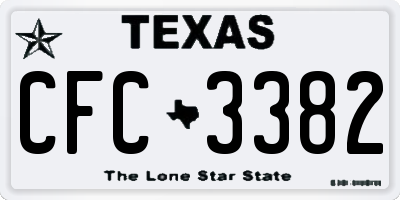 TX license plate CFC3382