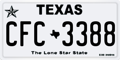 TX license plate CFC3388