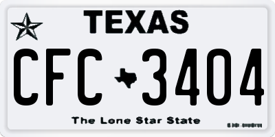 TX license plate CFC3404