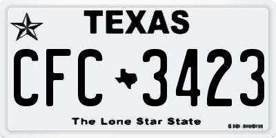 TX license plate CFC3423