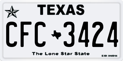 TX license plate CFC3424