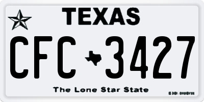TX license plate CFC3427