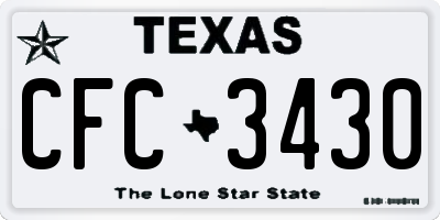 TX license plate CFC3430