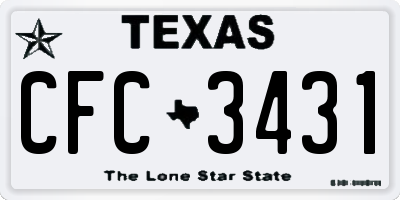 TX license plate CFC3431