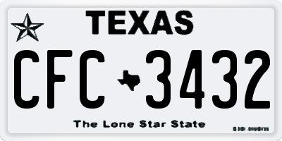 TX license plate CFC3432