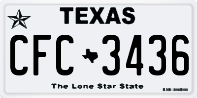 TX license plate CFC3436